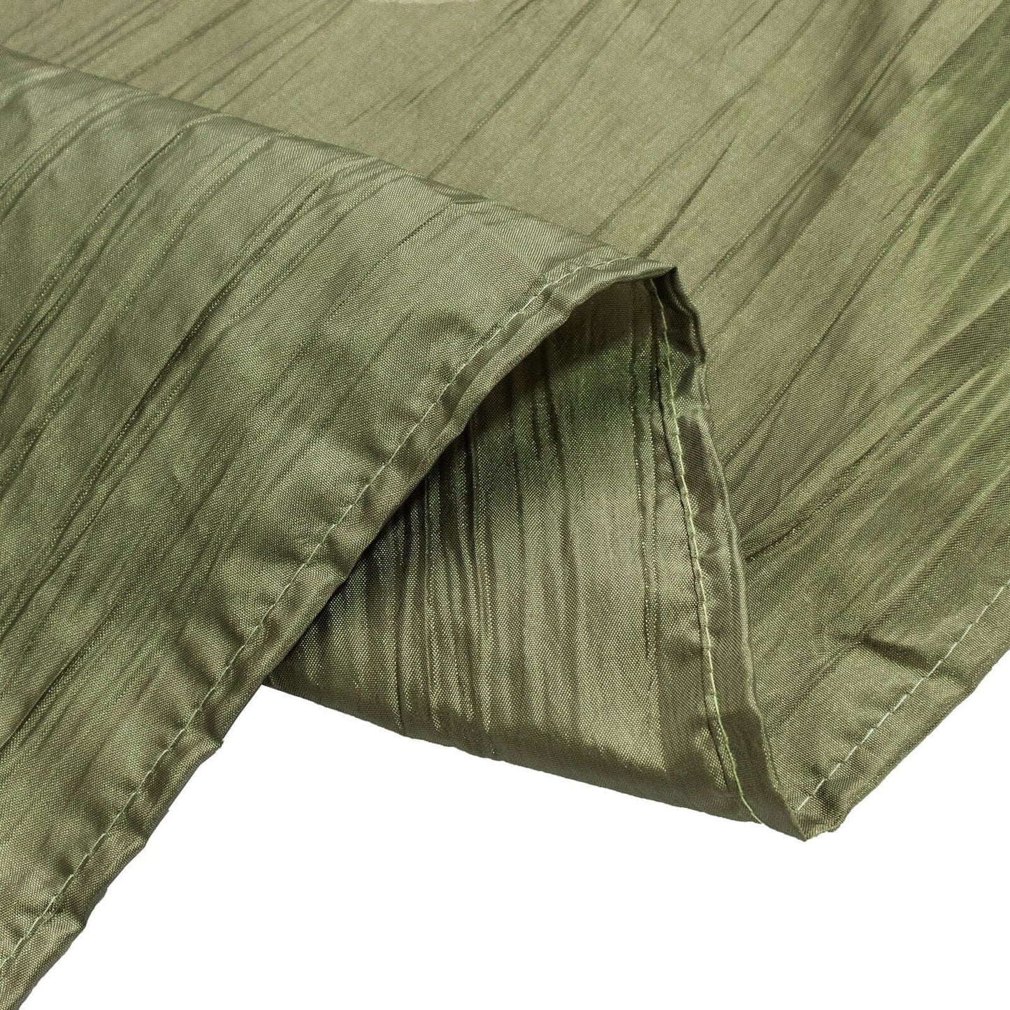 Taffeta 90"x132" Rectangle Tablecloth Dusty Sage Green - Seamless Accordion Crinkle Table Cover