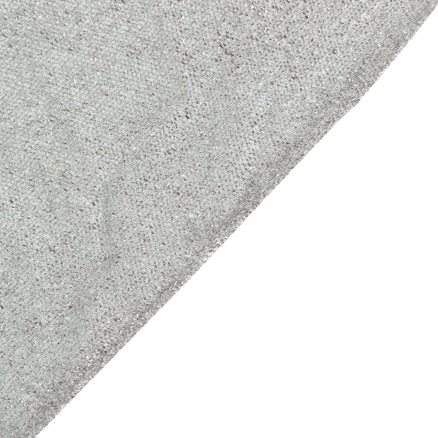 Shimmer Tinsel Spandex 72"x30" Rectangle Tablecloth Metallic Silver Glittered Shiny Stretch Table Cover