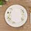 25-Pack Paper 10" Round Dinner Plates in White with Sage Green Floral Print & Lined Rim - Disposable Party Plates for Bridal Showers & Luncheons