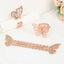 12-Pack Paper Napkin Rings Laser Cut Butterfly Metallic Rose Gold - Decorative Serviette Holders