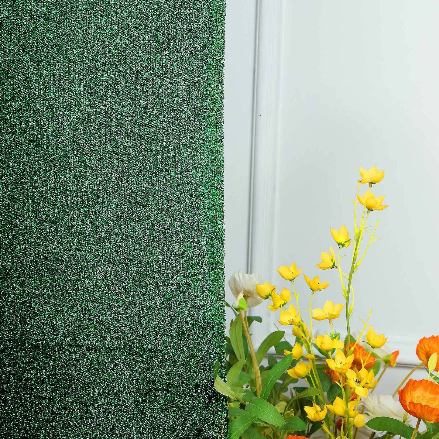 6ft Hunter Emerald Green Shimmer Tinsel Spandex Chiara Backdrop Stand Cover For Fitted Round Top Wedding Arch