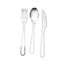 24-Pack Plastic Utensil Set with Modern Hollow Handle Design Silver - Disposable Silverware 7"