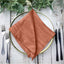 5 Pack Taffeta 20"x20" Napkins Terracotta (Rust) - Accordion Crinkle Dinner Napkins