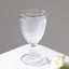 6-Pack Vintage Wine Glasses with Gold Rim and Embossed Diamond Pattern Clear - Crystal 8oz Short Stem Goblets for Cocktails 6"