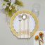 10-Pack Plastic 10" Round Dinner Plates in White with Gold Lace Rim - Disposable Party Plates for Classy Events & Banquets