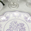 25-Pack Paper Dinner Plates in White Lavender Lilac Damask Floral Print & Scallop Rim - Stylish Disposable 300GSM Floral Party Plates 10"