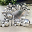 4-Pack 32" Metallic Silver Sphere Balloons, Orbz Mylar Balloons Helium or Air-Filled Party Supplies
