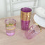 25-Pack Plastic Tumbler Cups Transparent Purple with Gold Rim - Stylish Disposable Party Glasses 10oz