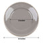 6-Pack Acrylic Round Charger Plates 13" in Charcoal Gray with Gold Beaded Rim, Decorative Dinner Party Charger Tableware