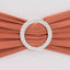 5 Pack Stretch Spandex Chair Sashes Terracotta (Rust) - Reusable Chair Bands with Silver Diamond Ring Slide Buckle 5"x14"