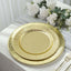 25-Pack Paper 10" Round Dinner Plates in Metallic Gold Sunray Design - Disposable Heavy Duty 350GSM Party Plates