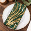 Sequin Mesh 20"x20" Napkin Hunter Emerald Green Gold - Wave Embroidered Reusable Napkin