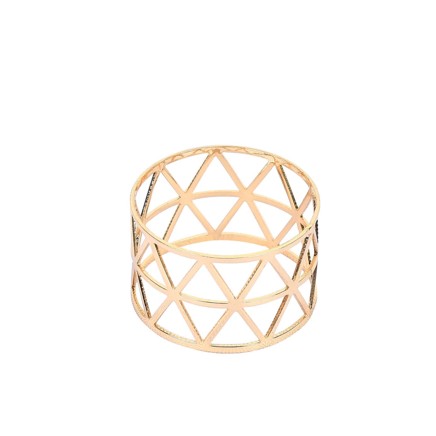 5 Pack Metallic Gold Geometric Napkin Rings, Paper Napkin Holders