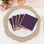 50-Pack Paper Beverage Napkins Purple with Gold Foil Edge - 2 Ply Disposable Soft 18GSM Cocktail Napkins 5"x5"