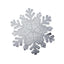 6-Pack Dining Table Mats Snowflake Design Silver - Vinyl Non-Slip Surface for Winter Decor 18"