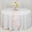 Polyester Table Runner 12"x108" White with Pink French Toile Floral Print Reusable Table DÃ©cor