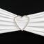 Rhinestone Chair Sash Band Buckle Silver 2" Heart Metal - Glittering Diamond Accent - Linen Luxes