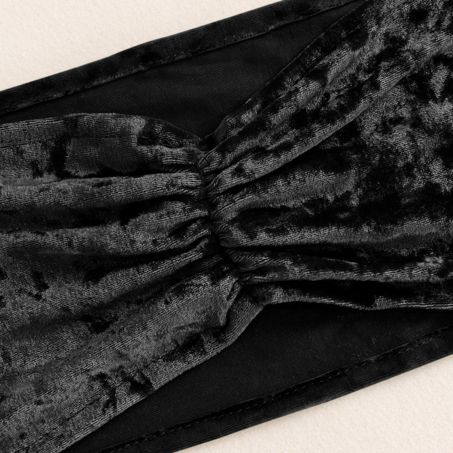 5 Pack Premium Crushed Velvet Chair Sashes Black Ruffle Style - Textured Chair Bands for Stunning Event Decor