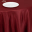 Lamour Satin 120" Round Tablecloth Burgundy - Seamless Table Cover with Soft Tempered Sheen