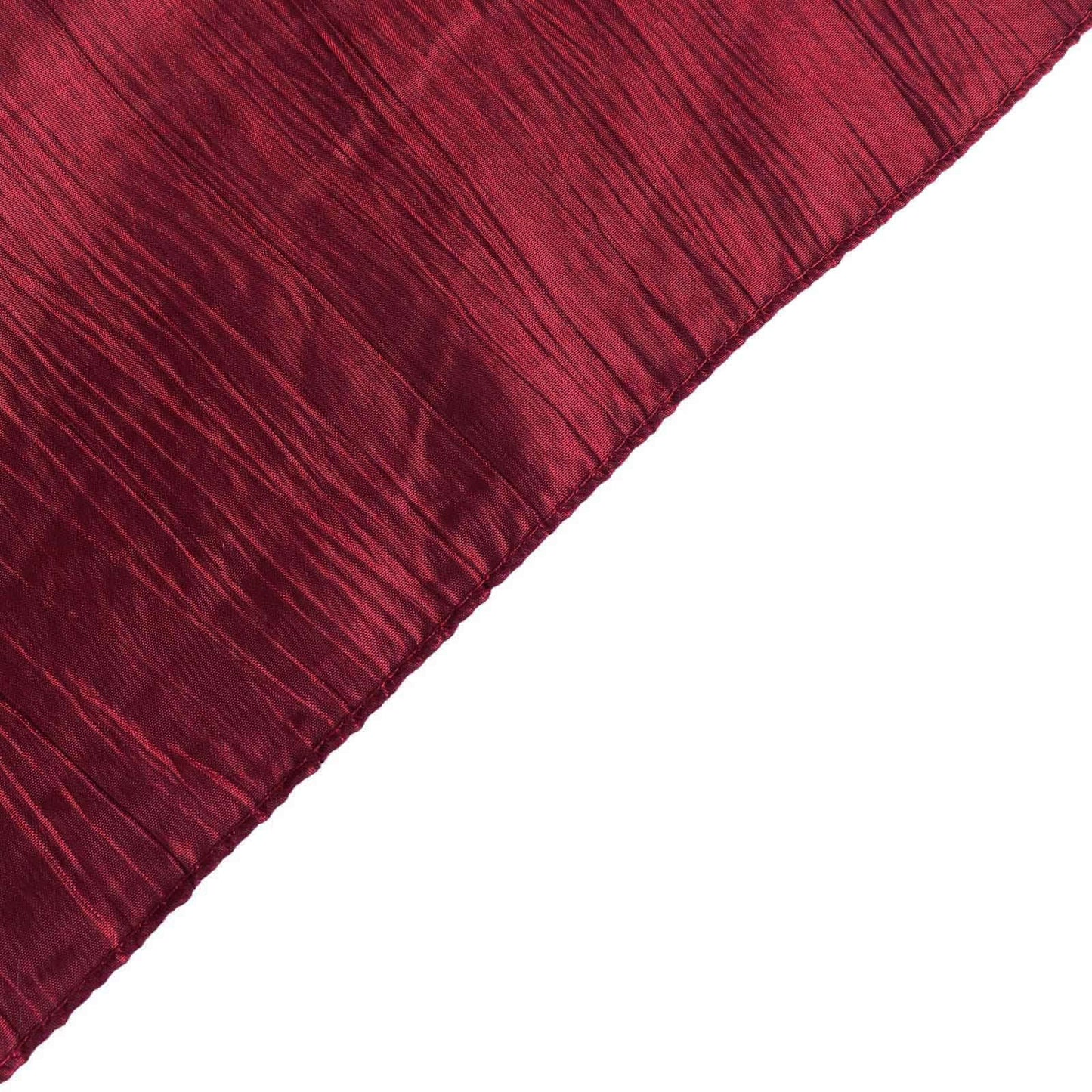 Taffeta 72"x72" Table Overlay Square Tablecloth Burgundy - Accordion Crinkle Table Cover