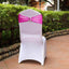5 Pack Metallic Spandex Chair Sashes Fuchsia - Stretch Fit Chair Bands With Round Diamond Buckles
