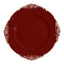 6-Pack Acrylic Round Charger Plates 13" in Burgundy with Gold Embossed Baroque Rim, Antique Decorative Dinner Party Charger Tableware