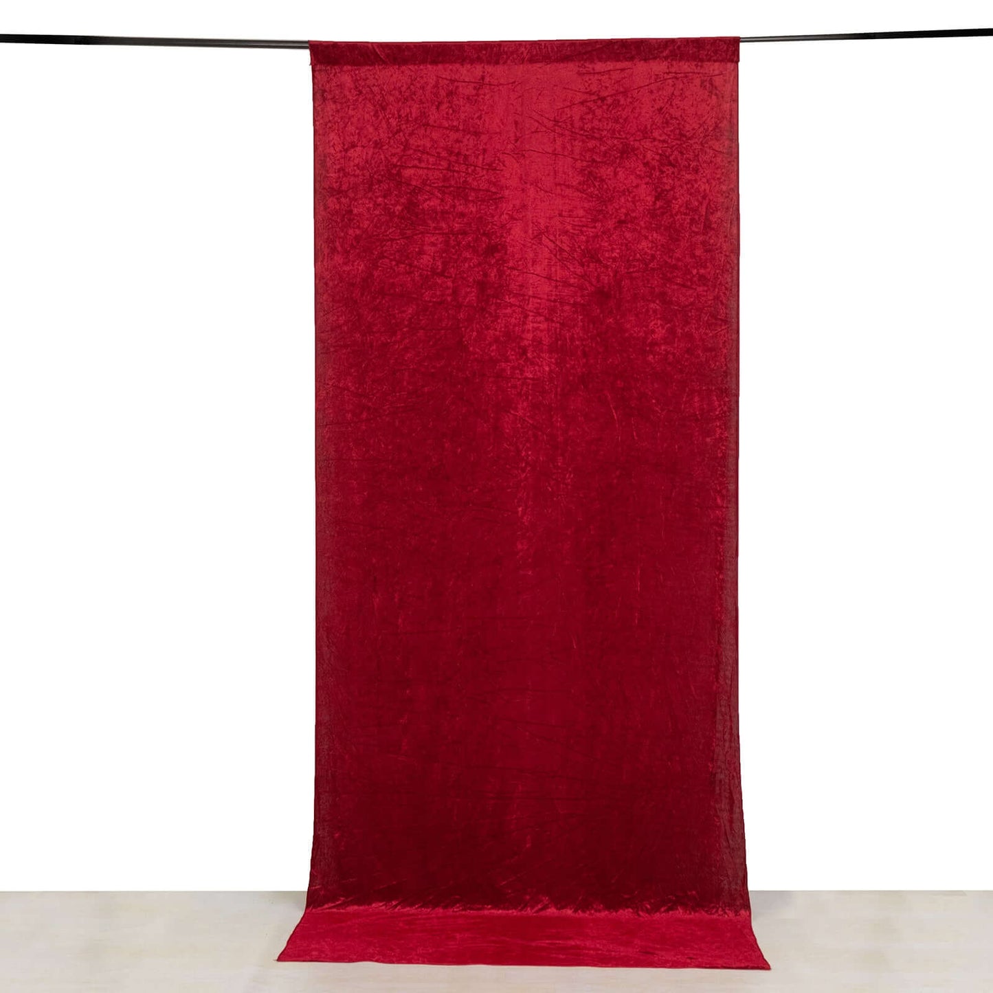 Red Crushed Velvet Backdrop Curtain â€“ 5ft x 12ft Event Drape with Rod Pocket, Privacy Panel for Photo Booths & Events