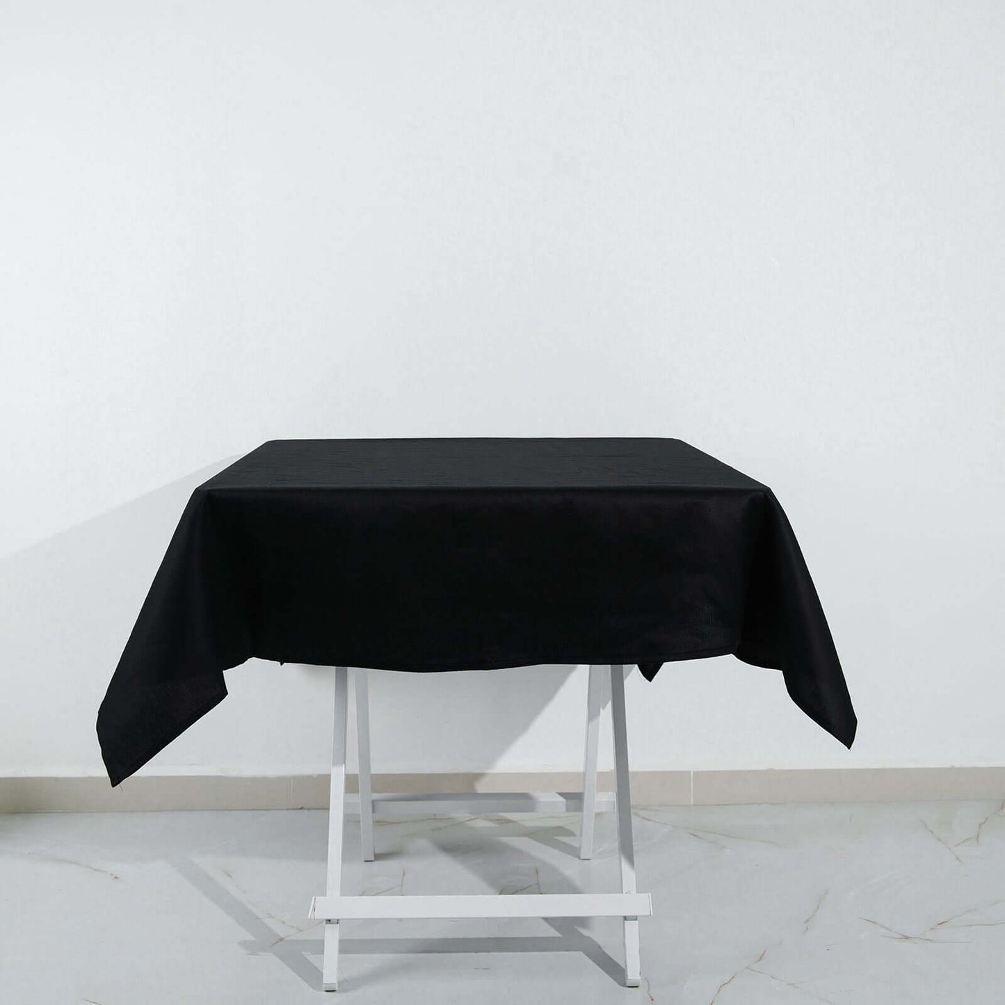 100% Cotton 54"x54" Square Tablecloth Black Linen - Soft & Breathable Fabric Table Cover