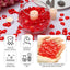 250 Pcs Acrylic Heart Diamond Gems Red Vase Fillers - Romantic Translucent Table Scatters for Valentineâ€™s Day & Events
