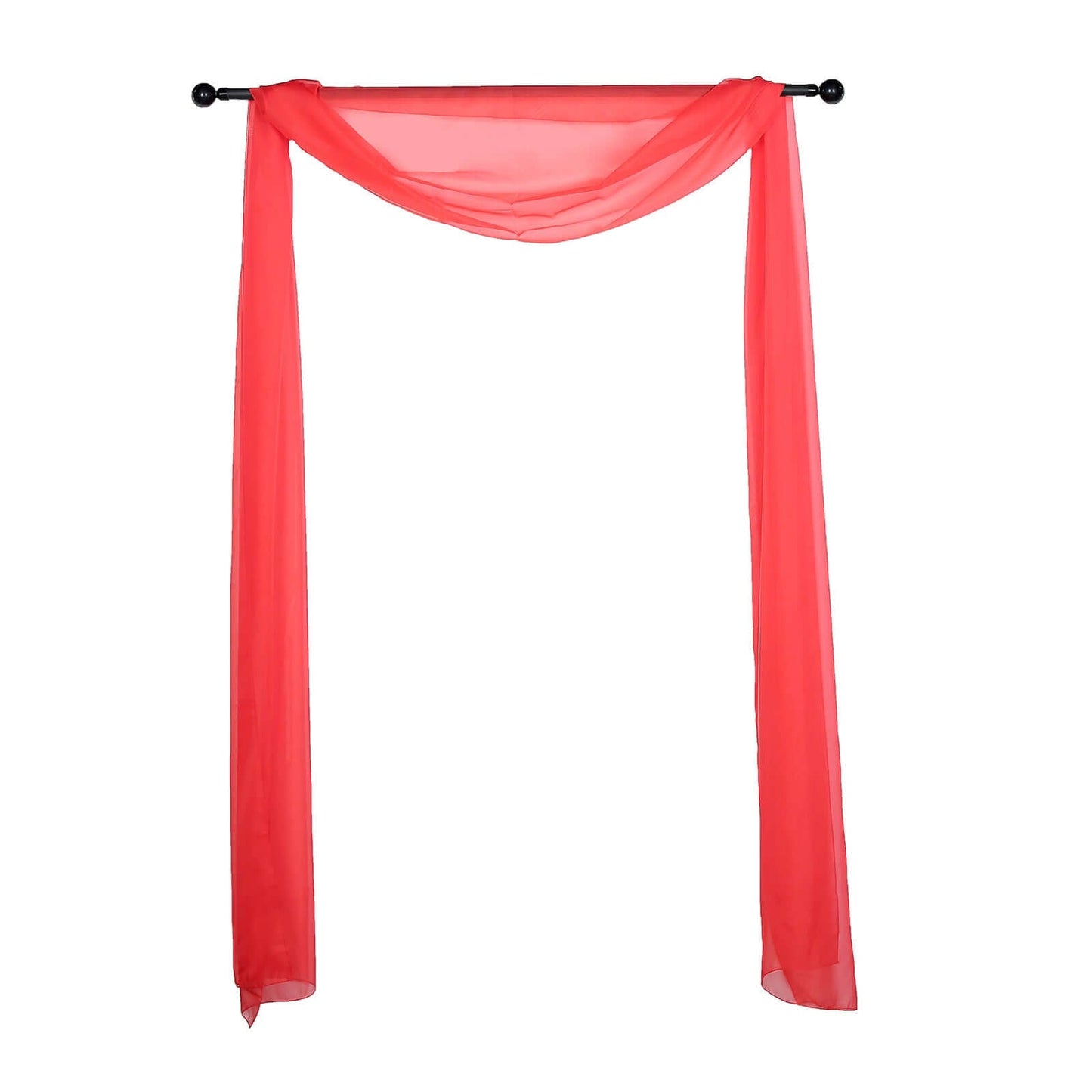 18ft Red Sheer Organza Wedding Arch Drapery Fabric, Window Scarf Valance