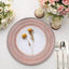 6-Pack Acrylic Round Charger Plates 13" in Rose Gold with Lace Embossed Rim, Rustic Plastic Decorative Charger Tableware