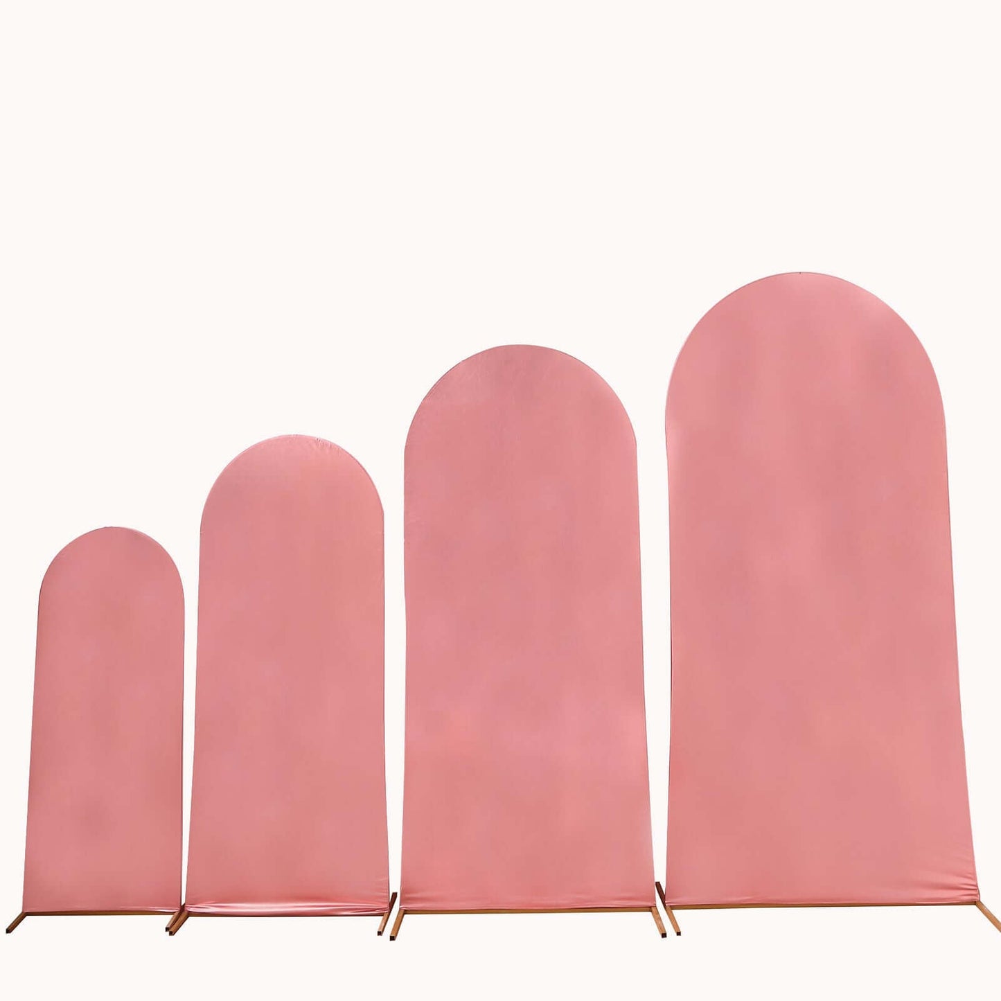 Set of 4 Metallic Rose Gold Shiny Aluminum Alloy Wedding Arch Cover For Round Top Chiara Backdrop Stand - 4ft,5ft,6ft,7ft