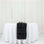 Rosette Satin 14"x108" Table Runner Black - Grandiose Design - Linen Luxes