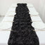 Rosette Satin 14"x108" Table Runner Black - Grandiose Design - Linen Luxes