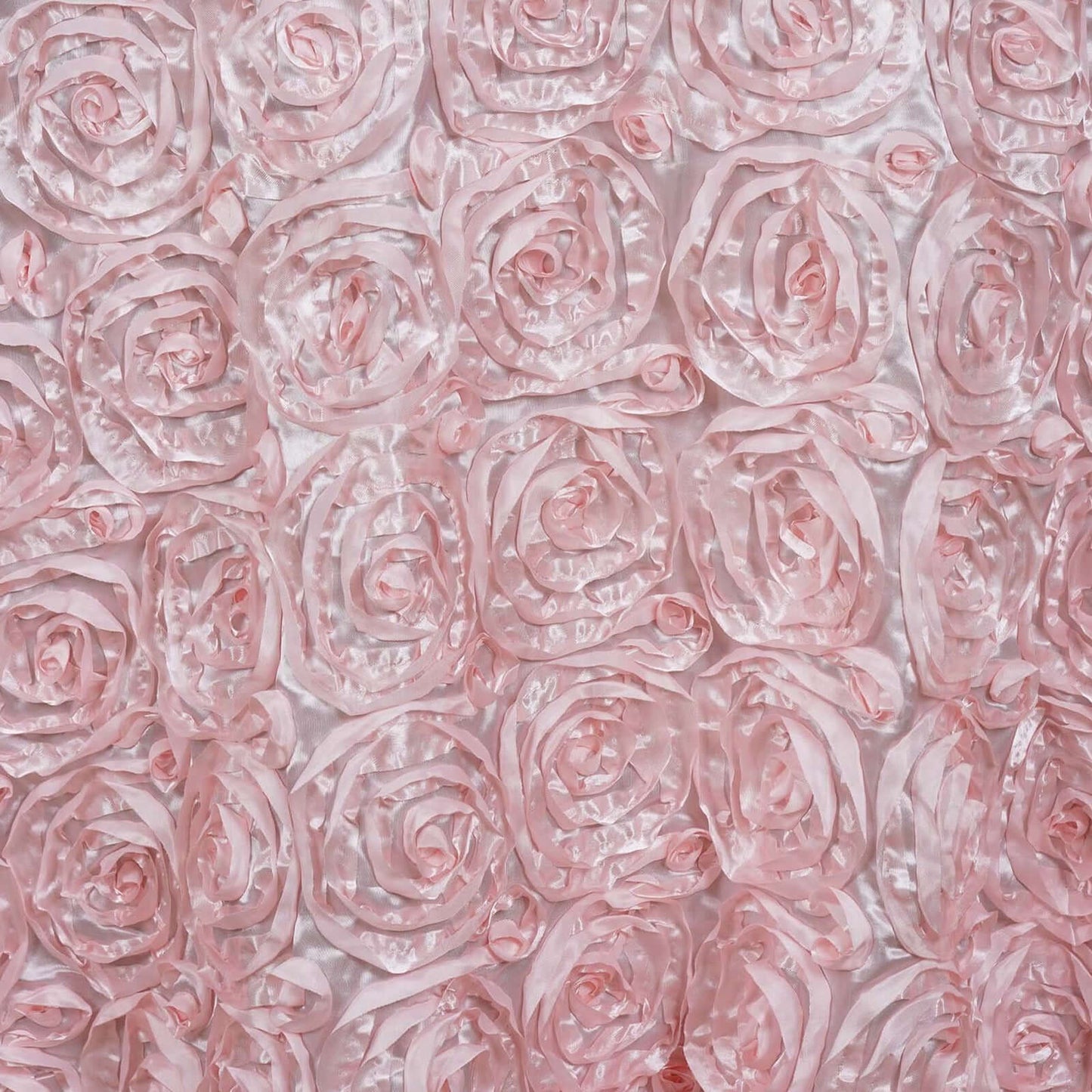 Rosette Satin 14"x108" Table Runner Blush - Grandiose Design - Linen Luxes