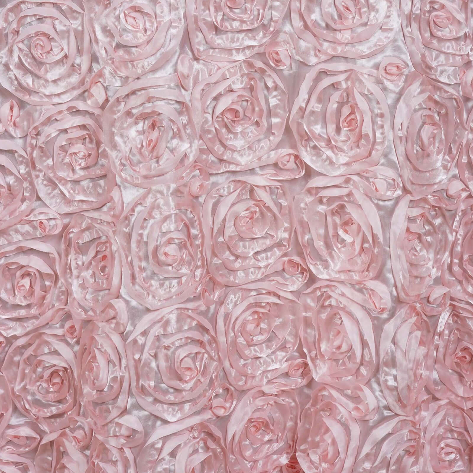 Rosette Satin 14"x108" Table Runner Blush - Grandiose Design - Linen Luxes