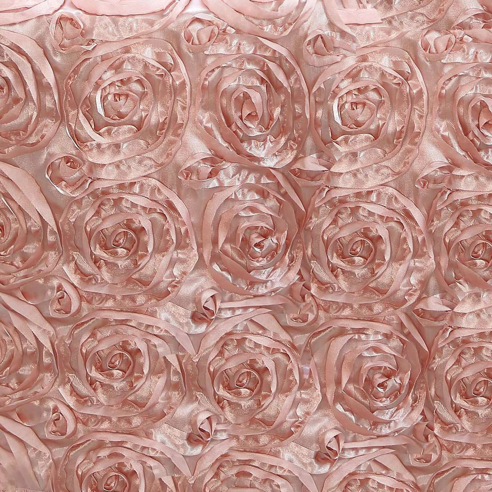 Rosette Satin 14"x108" Table Runner Dusty Rose - Grandiose Design - Linen Luxes