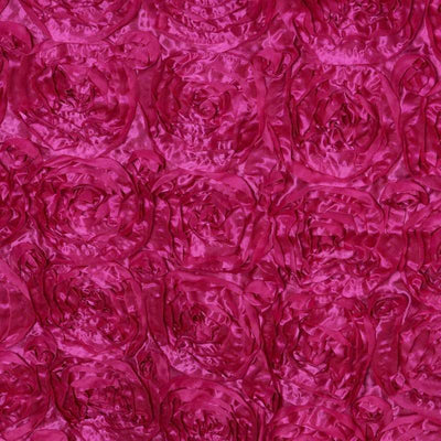 Rosette Satin 14"x108" Table Runner Fuchsia - Grandiose Design - Linen Luxes