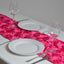 Rosette Satin 14"x108" Table Runner Fuchsia - Grandiose Design - Linen Luxes