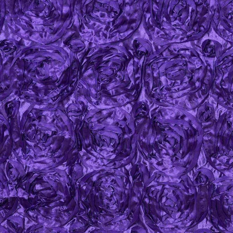 Rosette Satin 14"x108" Table Runner Purple - Grandiose Design - Linen Luxes