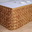 Rosette Satin 21ft Table Skirt Gold - 3D Floral Table Cover - Linen Luxes