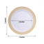 10-Pack Plastic Round Dessert Plates 7" White with Beige Gold Spiral Rim - Disposable Salad Plates