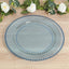 10-Pack Economy Round Plastic Charger Plates 13" in Transparent Dusty Blue with Beaded Rim, Stylish Dinner Party Serving Plates
