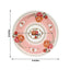25-Pack Paper 9" Round Dinner Plates in Dusty Rose with Vintage Rose Flower Print - Disposable Plates
