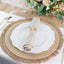 4-Pack Placemats Fringed Edge Design Natural Rustic Burlap Jute Round - Farmhouse Style Table Mats with Trim 15"