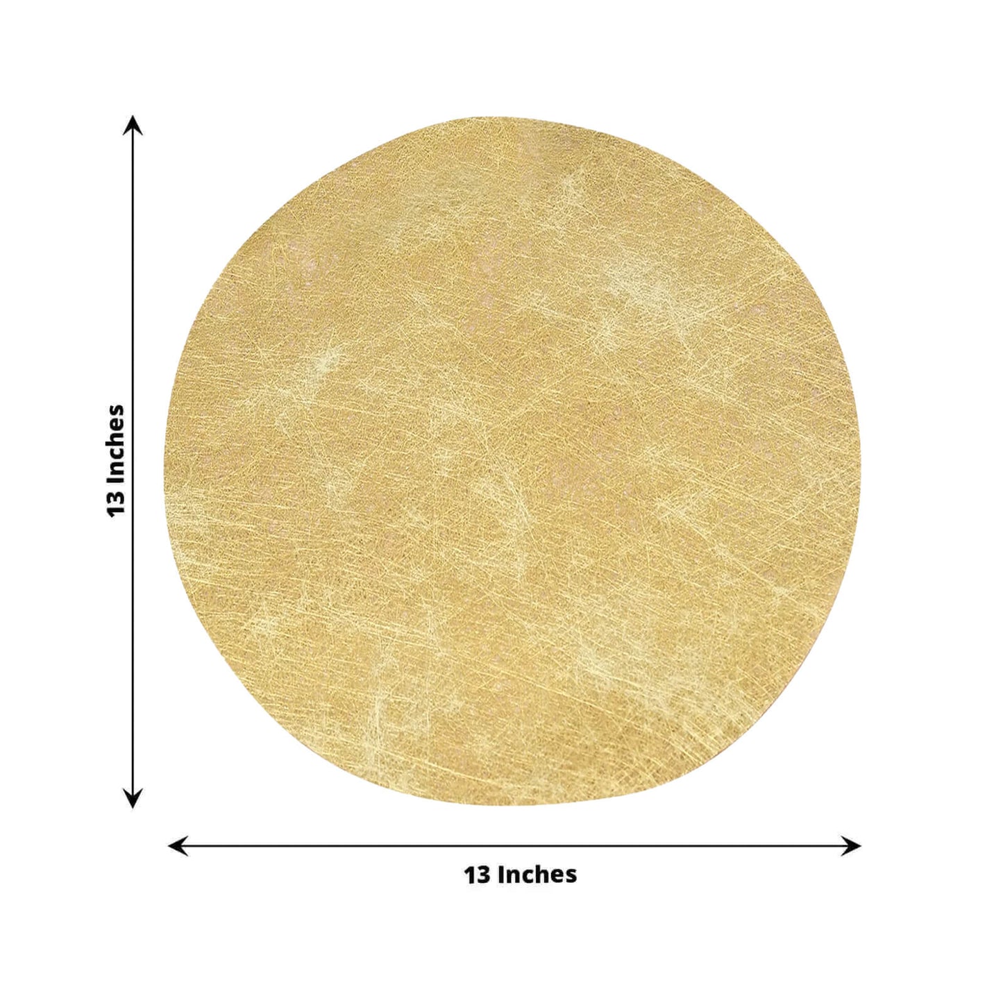 50 Pack Disposable Metallic Gold Placemats, 13" Non-Woven Mesh Fiber Round Table Mats for Dining & Events