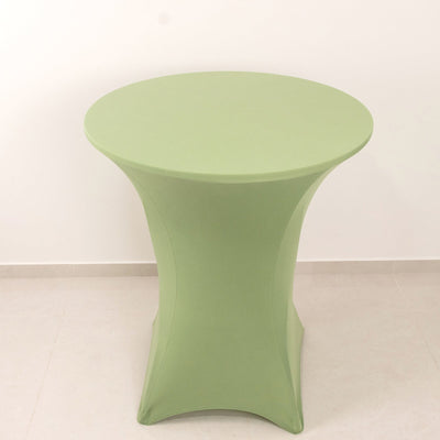 Spandex 36" Round Cocktail Table Cover Sage Green - Easy to Maintain Stretch Fitted Highboy Tablecloth