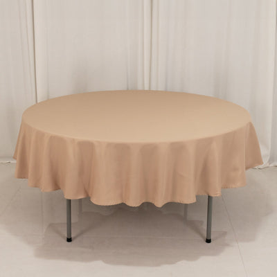 Premium Polyester 90" Round Tablecloth Nude - Stain and Wrinkle-Resistant Design with 220GSM Thickness Table Cover