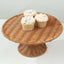 Plastic Round Rattan Wicker Pedestal Cake Stand Natural for Home Parties & Events 12"