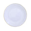 10-Pack Plastic 10" Round Dinner Plates in White with Gold Rim - Glossy Disposable Party Plates for Banquets & Special Occasions